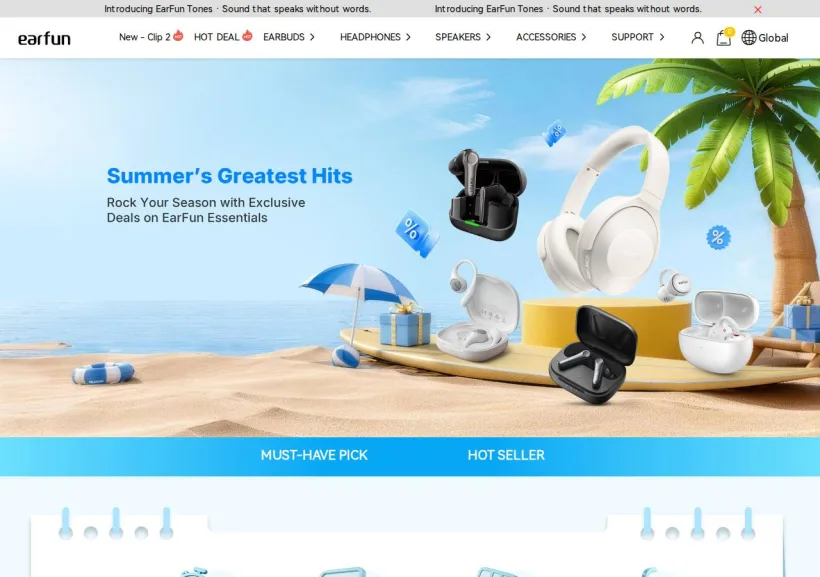 Schermata della pagina offerta di Earfun, Inc