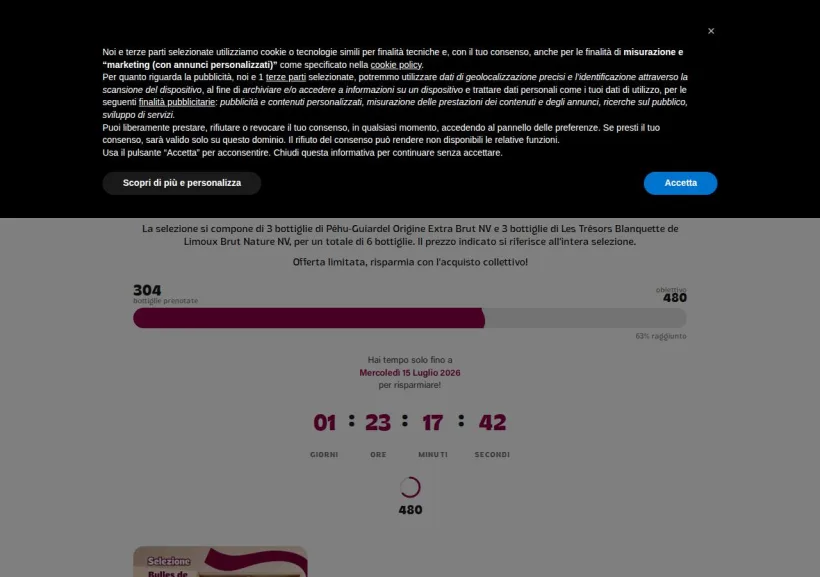 Schermata della pagina offerta di Siply