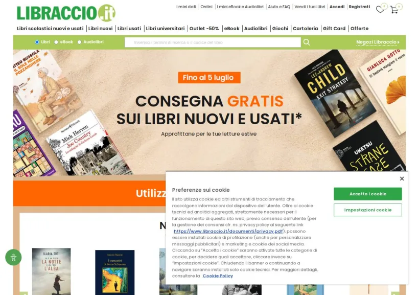 Schermata della pagina offerta di Libraccio