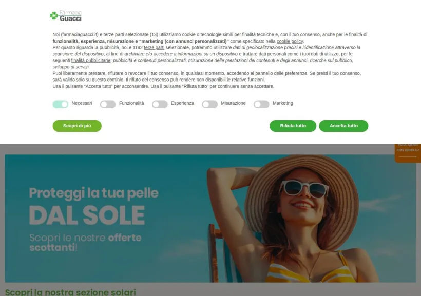 Schermata della pagina offerta di Farmacia Guacci