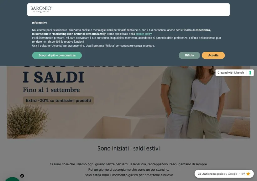 Schermata della pagina offerta di Baronionline