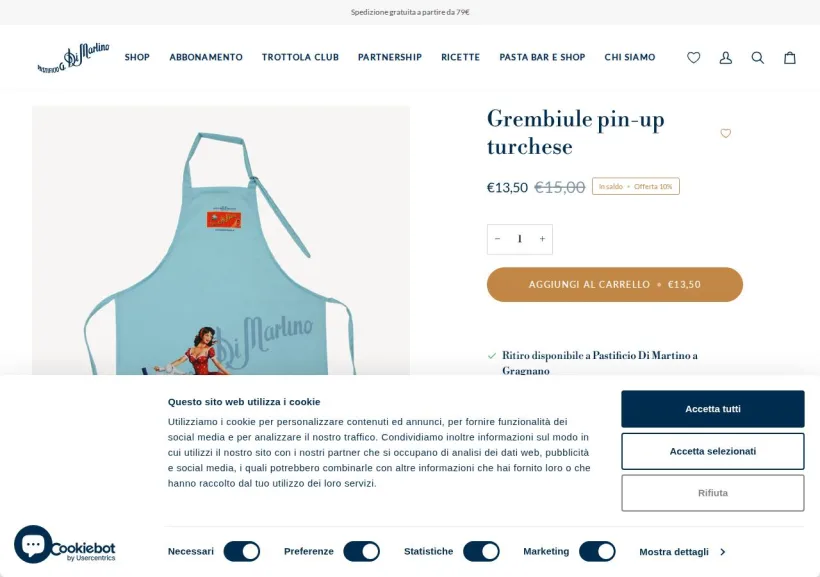Schermata della pagina offerta di Pasta di Martino