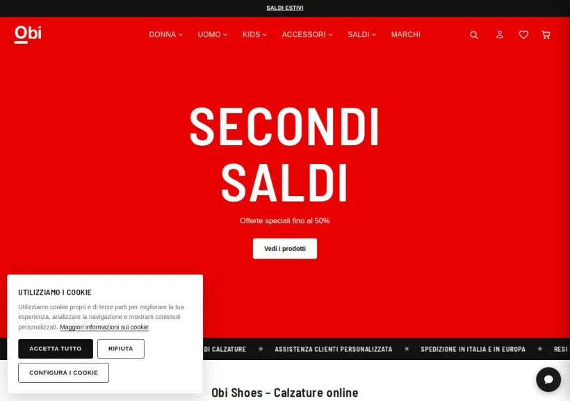 Schermata della pagina offerta di OBI