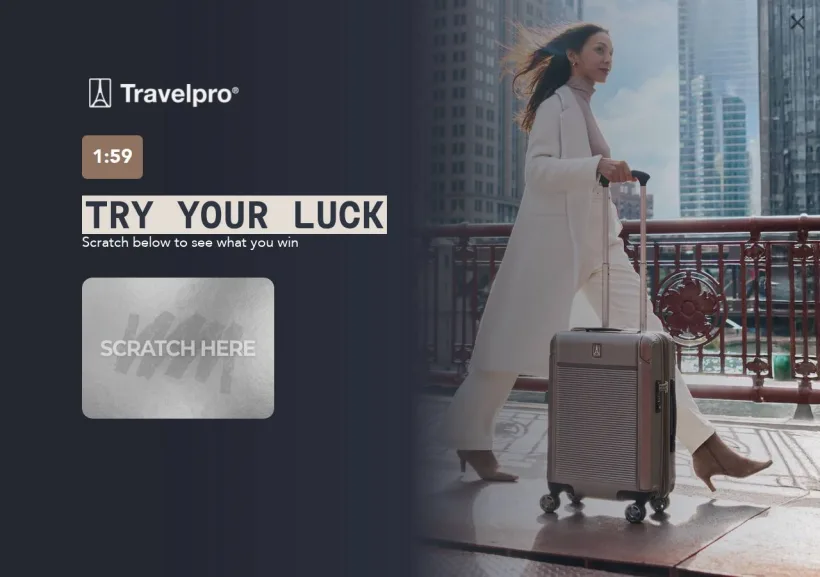 Schermata della pagina offerta di Travelpro
