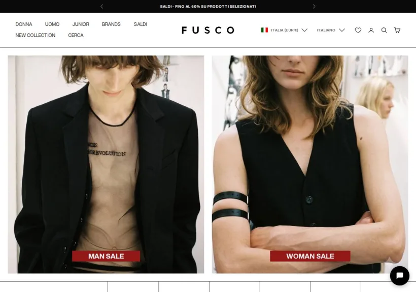 Schermata della pagina offerta di Fusco Boutique IT - Closed 25/05/2026