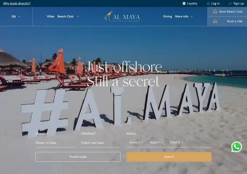 Schermata della pagina offerta di Al Maya Island and Resort