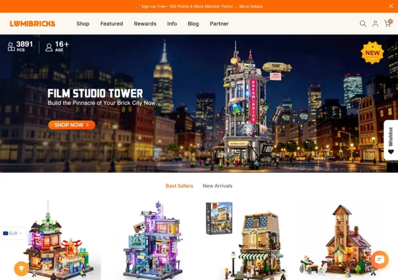 Schermata della pagina offerta di Lumibricks