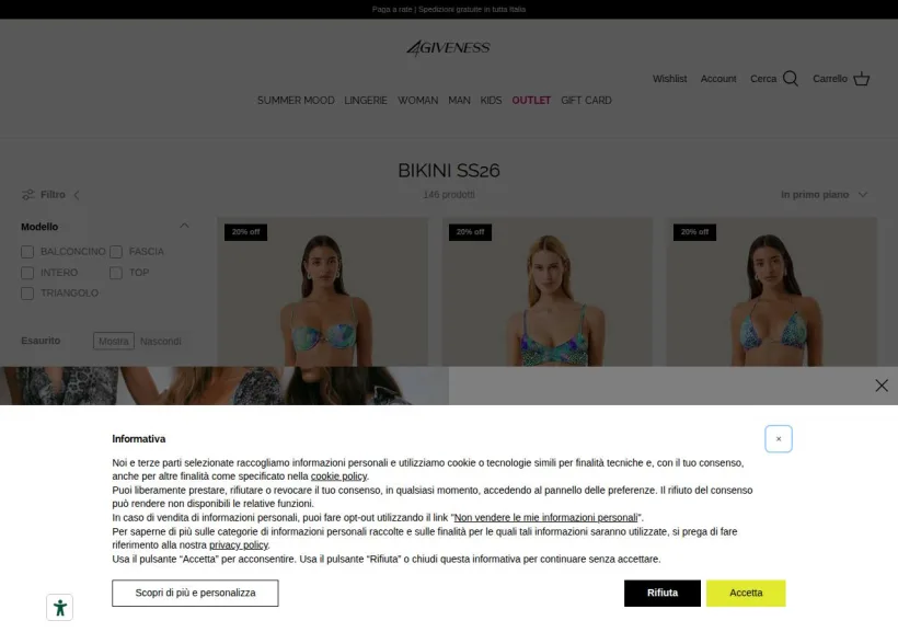 Schermata della pagina offerta di 4giveness
