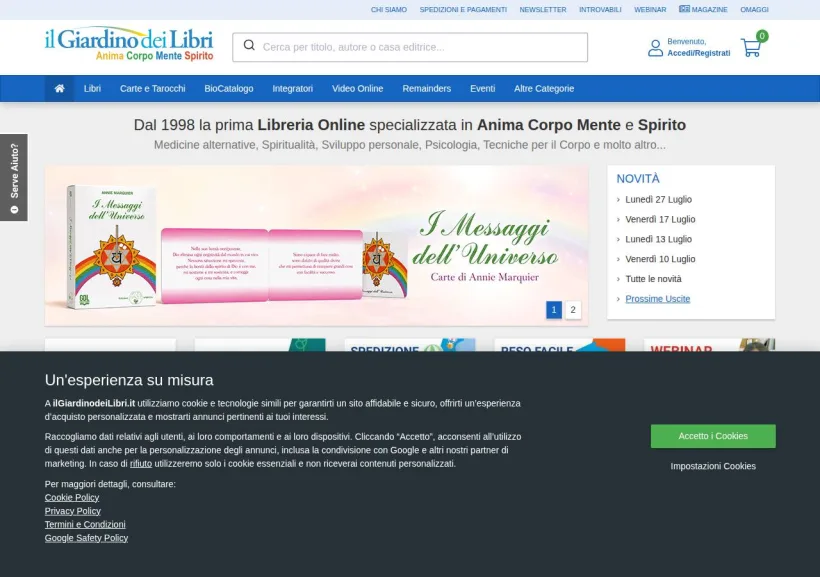 Schermata della pagina offerta di Il Giardino dei Libri