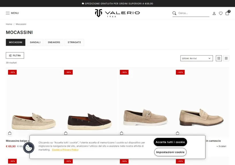 Schermata della pagina offerta di Valerio 1966