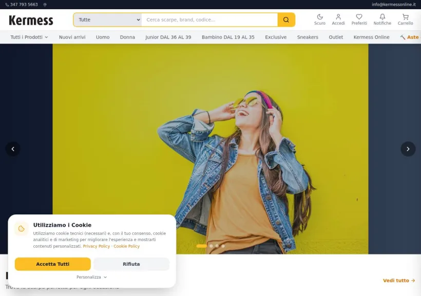 Schermata della pagina offerta di Kermess