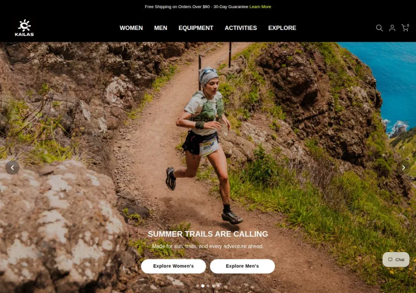 Schermata della pagina offerta di kailas