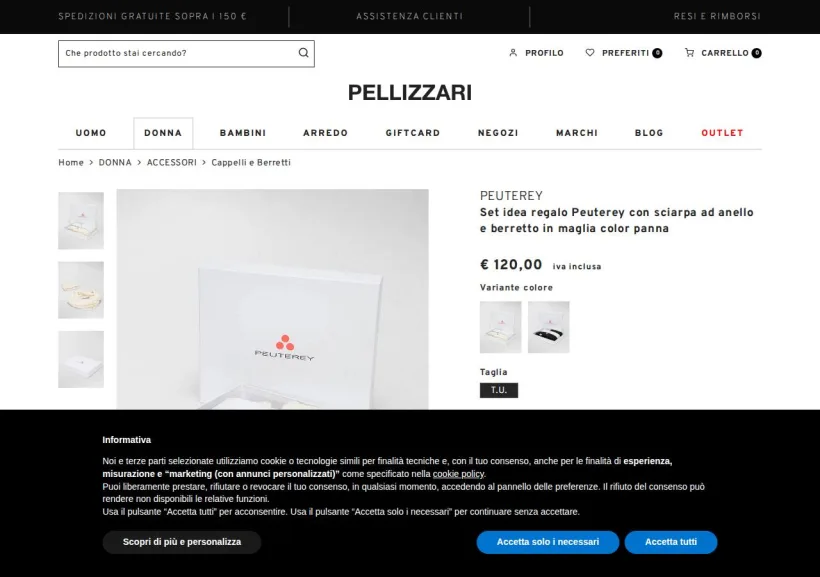 Schermata della pagina offerta di Negozi Pellizzari