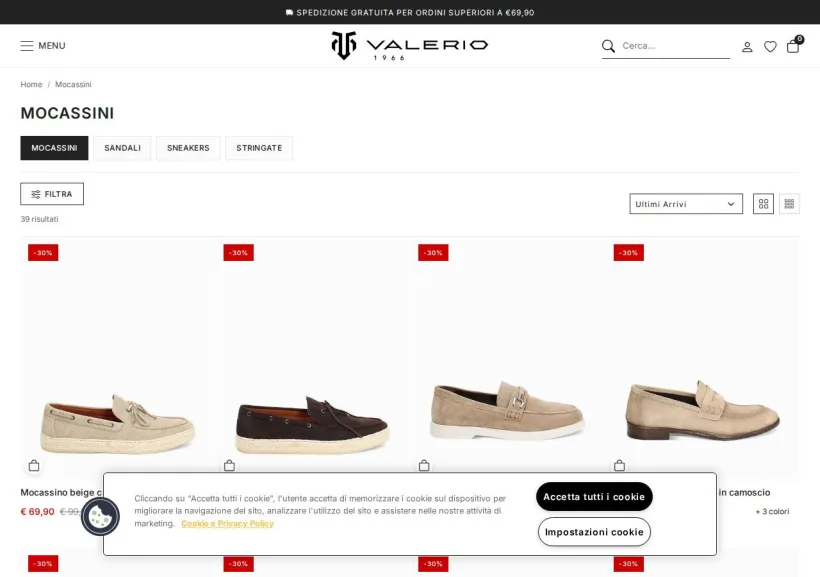 Schermata della pagina offerta di Valerio 1966