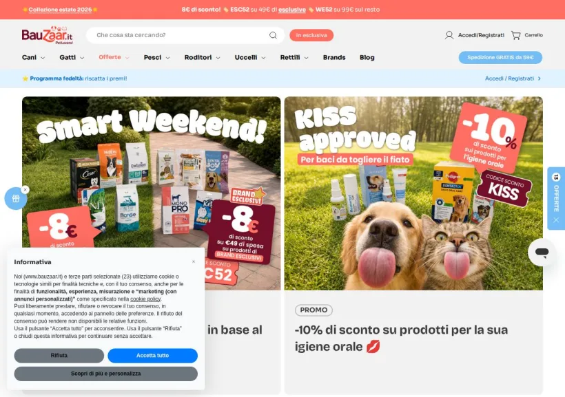 Schermata della pagina offerta di Bauzaar