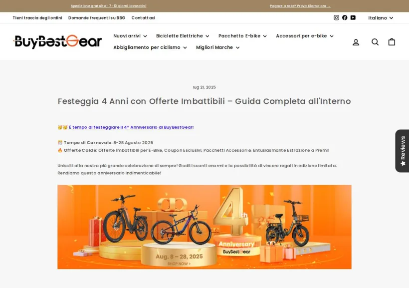 Schermata della pagina offerta di Buybestgear