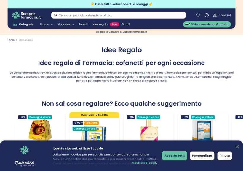 Schermata della pagina offerta di Semprefarmacia