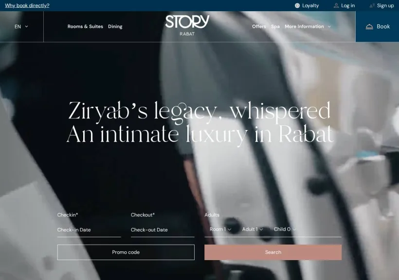 Schermata della pagina offerta di Story Rabat