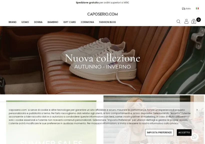 Schermata della pagina offerta di Capo Serio