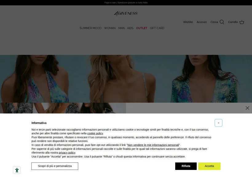 Schermata della pagina offerta di 4giveness