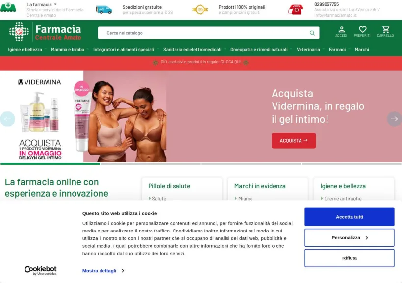 Schermata della pagina offerta di Farmacia Amato