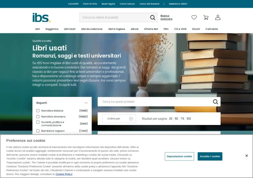 Schermata della pagina offerta di IBS