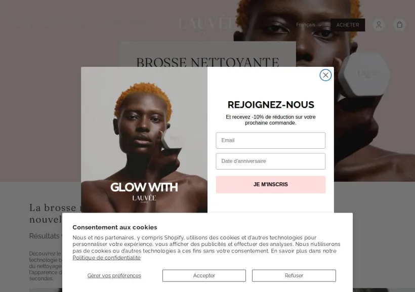 Schermata della pagina offerta di Lauvée