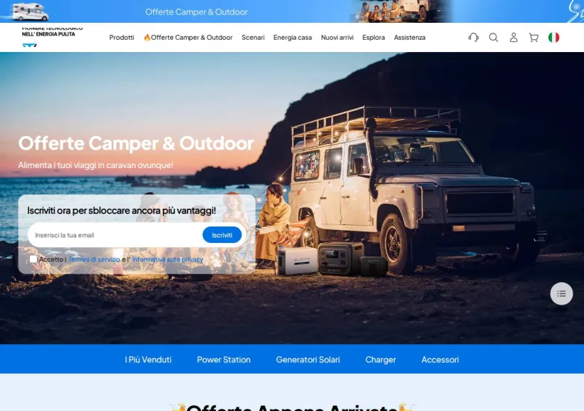 Schermata della pagina offerta di Bluetti