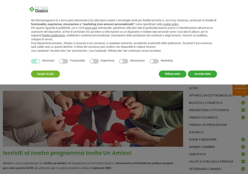 Schermata della pagina offerta di Farmacia Guacci