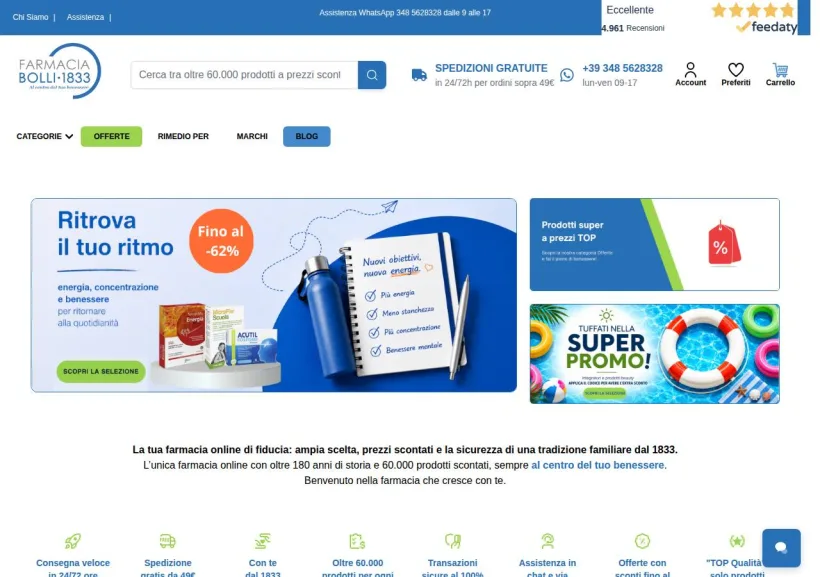 Schermata della pagina offerta di Farmacia Bolli