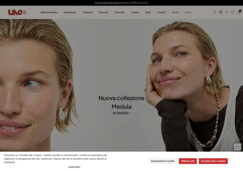 Schermata della pagina offerta di UNOde50