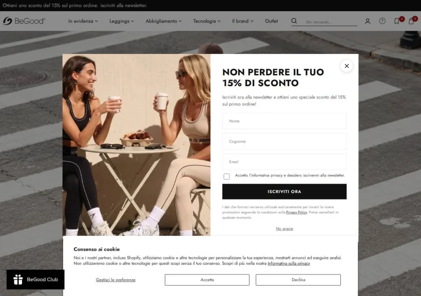 Schermata della pagina offerta di BeGood