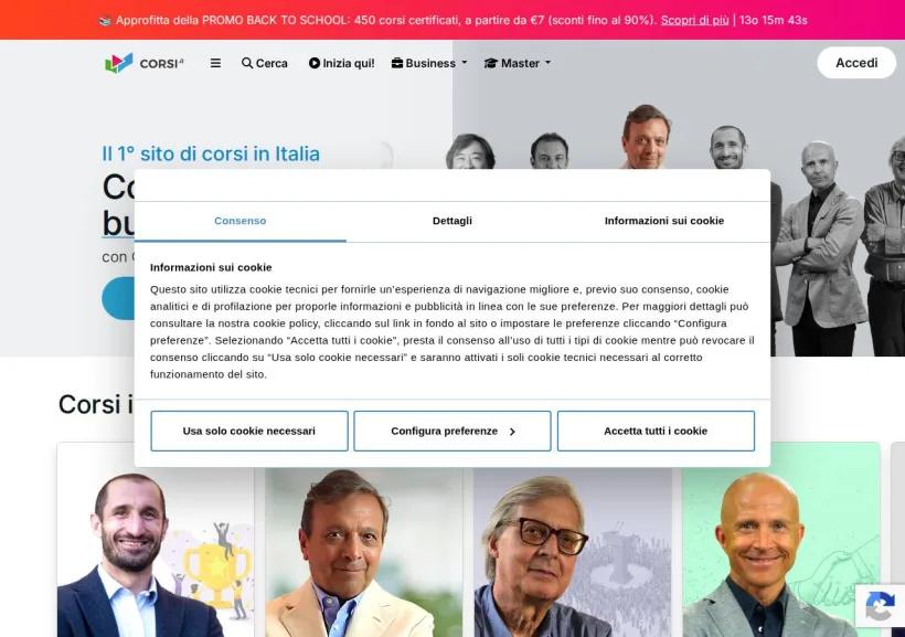 Schermata della pagina offerta di Corsi.it