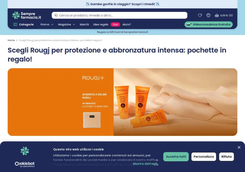 Schermata della pagina offerta di Semprefarmacia