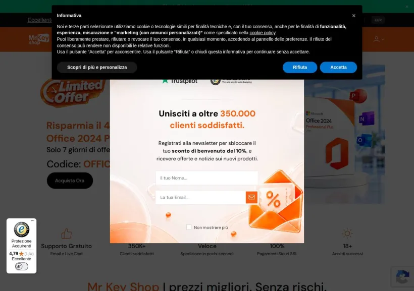 Schermata della pagina offerta di Mr. KeyShop