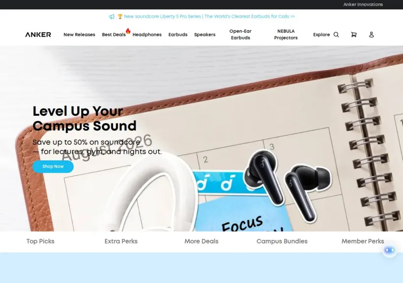 Schermata della pagina offerta di Soundcore