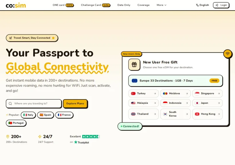 Schermata della pagina offerta di co:sim