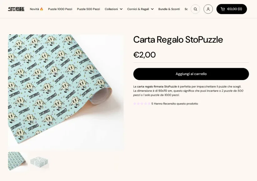 Schermata della pagina offerta di Sto Puzzle 