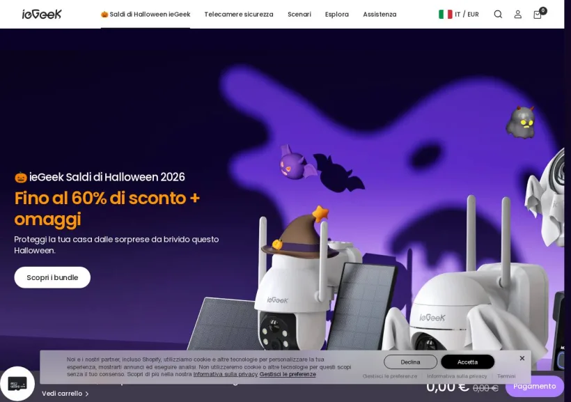 Schermata della pagina offerta di ieGeek