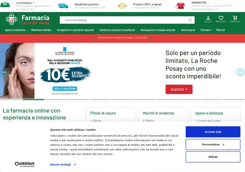 Schermata della pagina offerta di Farmacia Amato