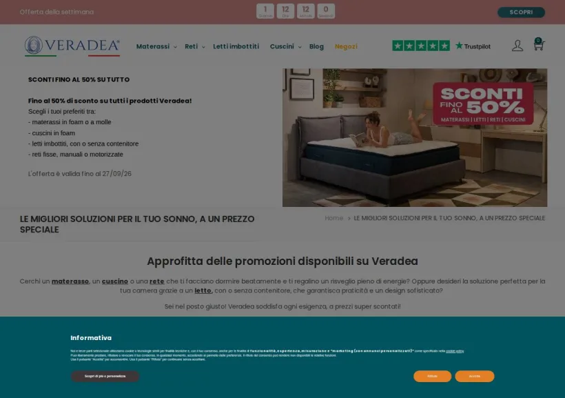 Schermata della pagina offerta di Veradea