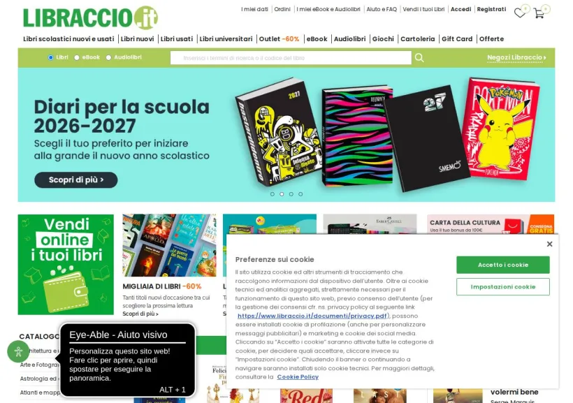 Schermata della pagina offerta di Libraccio