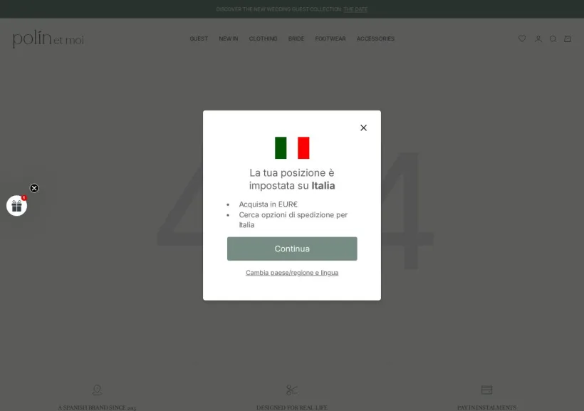 Schermata della pagina offerta di Polin et Moi
