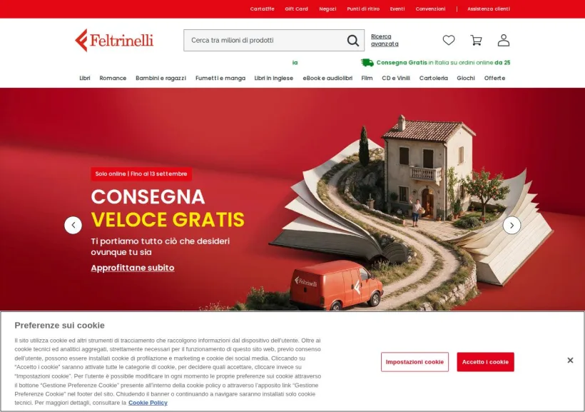 Schermata della pagina offerta di La Feltrinelli