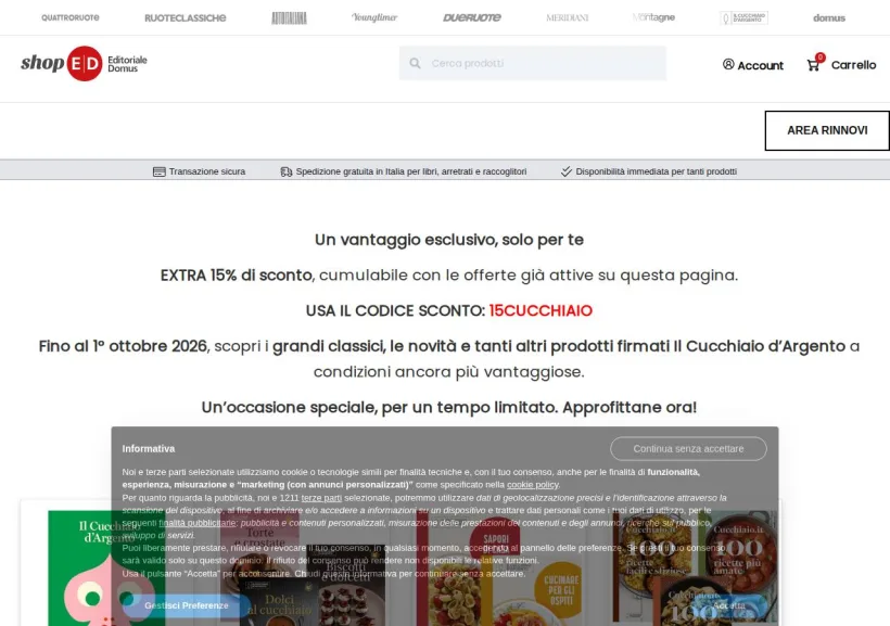 Schermata della pagina offerta di ShopED