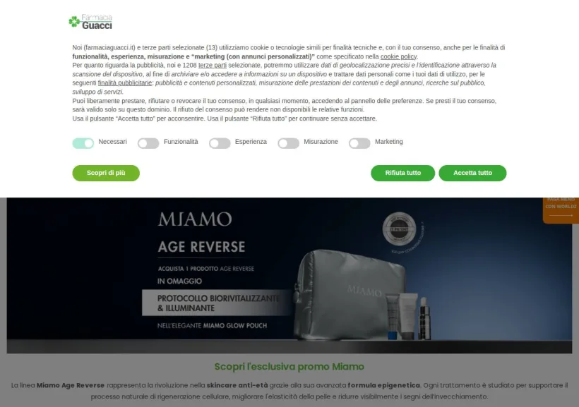 Schermata della pagina offerta di Farmacia Guacci