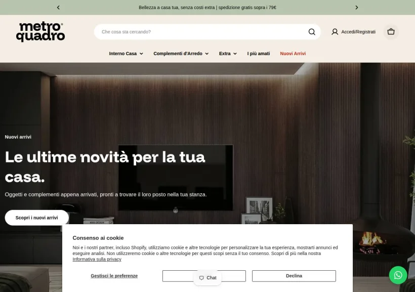 Schermata della pagina offerta di Metro Quadro