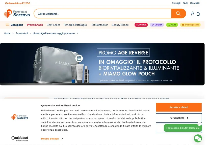 Schermata della pagina offerta di Farmacia Soccavo