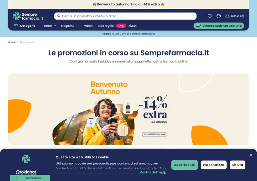 Schermata della pagina offerta di Semprefarmacia