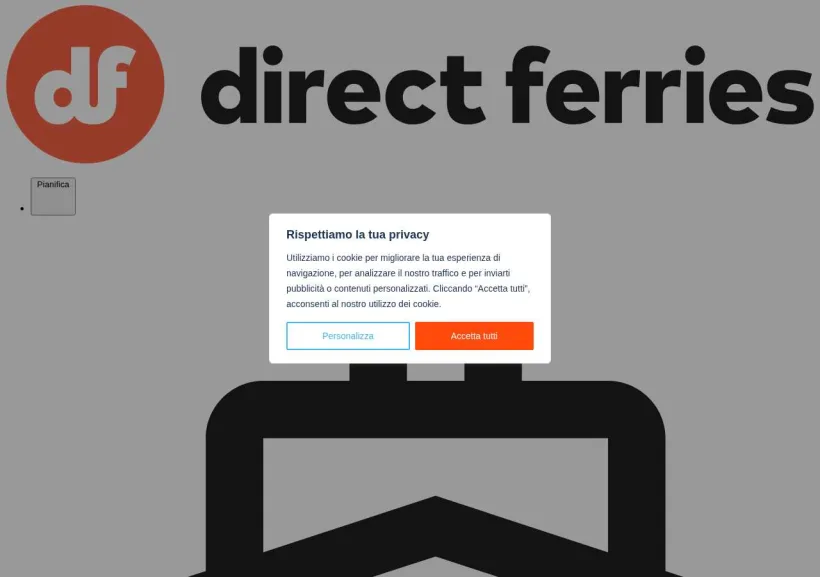 Schermata della pagina offerta di Direct Ferries